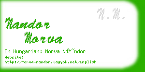 nandor morva business card